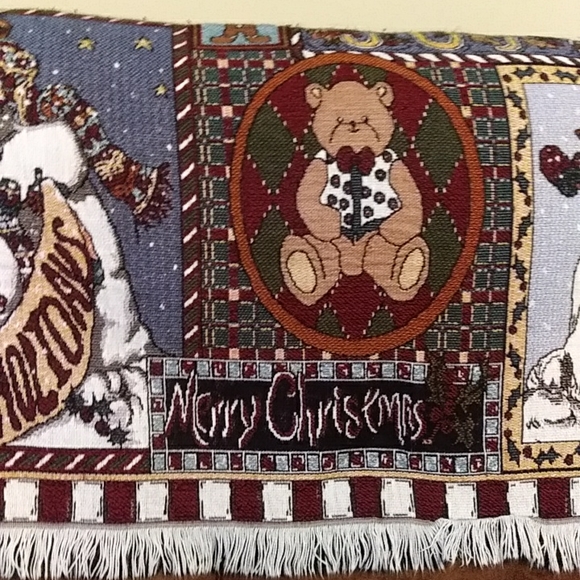 Goodwin Weavers Edith Collection Holiday Fringe Throw Blanket 48.5 x 58 - Picture 4 of 13